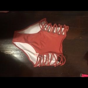 PINK high waisted swim bottoms